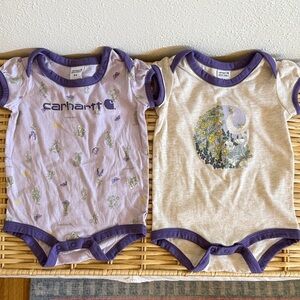Carhartt Kids Bodysuit Set - Lavender and Cream